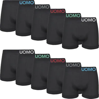 Produktbild von 10er Pack Boxershorts Retro Shorts Seamless uomo Unterwäsche Mikrofaser 9209 schwarz XL/XXL