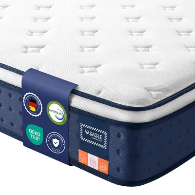 Obrázok produktu pre Matrac VASAGLE, 90 x 200 x 25 cm, s pamäťovou penou a gélom, stredná tvrdosť, H3 – rozmery 90 x 200 cm