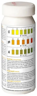 Zdjęcie produktu dla Paski testowe GRE chlor + pH + zasadowość 50 pasków