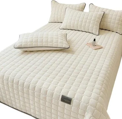 Productafbeelding van Fluwelen dekbedovertrekset, kingsize, lichtgewicht, gewatteerd, tartanprint, 230x250 cm, inclusief kussenslopen