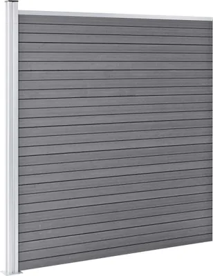 Obrázek produktu pro vidaXL WPC plotová sada 3 čtverce + 1 svah 619x186 cm šedá