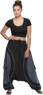 Produktbild von Haremshose Pumphose Aladinhose Pluderhose Yoga Goa Sarouel Baggy Aladin Freizeithose Soni Damen, grau S/M