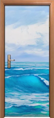 Produktbild von Türposter 80x200 cm Türaufkleber Türtapete Türfolie Klebefolie Malerei des Meere auf Skizze