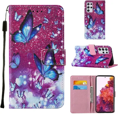 Produktbild von König Design Hülle kompatibel mit Samsung Galaxy S21 Ultra Kunstleder Handyhülle - Handy Case Violett