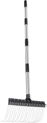 Productafbeelding van Tuinhark - Gazonhark - Tuinonderhoud - Telescopische steel - 98-160 cm - Metaal