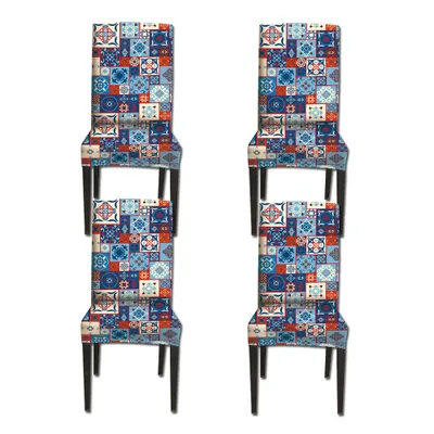Immagine prodotto di Coprisedia 4 pezzi, coprisedia universale elasticizzato con stampa boho per sedie da pranzo, colore: #2