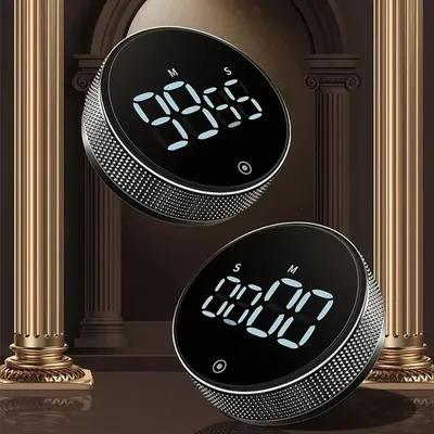 Produktbild von Magnetischer Küchentimer, digitaler Countdown-Timer, 0–99 Min., Count-up, LED-Display & Alarm, Drehregler