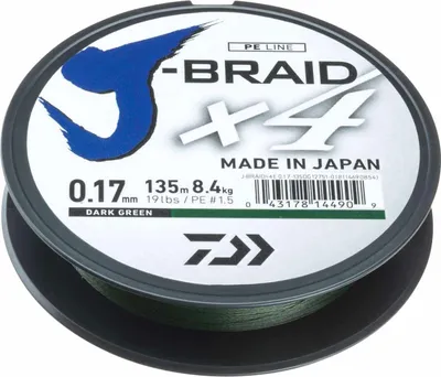 Immagine prodotto di 25 m di filo da pesca intrecciato Daiwa J-Braid X8 Green WUNSCHLÄNGE , diametro per mm:0,16