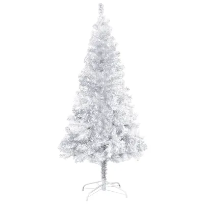 Produktbild von vidaXL Künstlicher Weihnachtsbaum Beleuchtung & Kugeln Silber 120 cm
