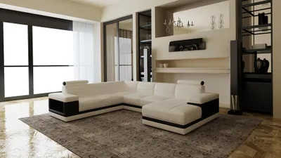 Produktbild von Ledersofa Couch Wohnlandschaft Ecksofa U-Form Design Modern Sofa Couchen 5159