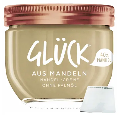 Produktbild von Glück aus Mandeln (200g Glas) + usy Block