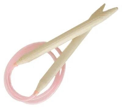 Produktbild von Bambus Rundstricknadel Größe 12 mm, 80 cm Stricknadel Holz