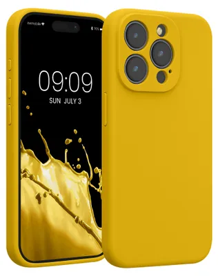 Produktbild von kwmobile Hülle kompatibel mit Apple iPhone 15 Pro - Hülle Silikon gummiert - Handyhülle - Handy Case in Strahlend Gelb