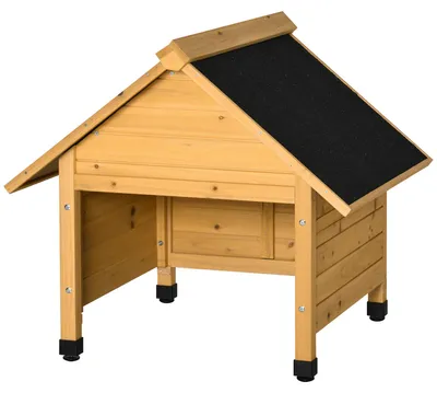 Productafbeelding van Outsunny houten garage voor grasmaaiers en robotmaaiers, carport voor robotmaaiers, geel