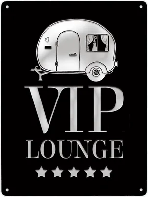 Produktbild von VIP-Lounge Metallschild XXL mit Wohnwagen Motiv Schild Blechschild