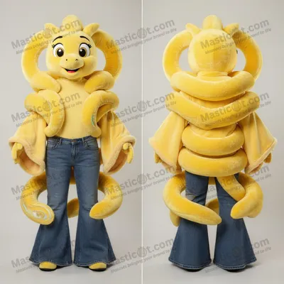 Immagine prodotto di Costume da mascotte MASTICOT idra giallo limone arricciata