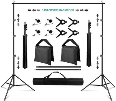Produktbild von Famanu Hintergrundständer verstellbar mit Tragetasche - Foto- und Videostudio - 26 x 3 m
