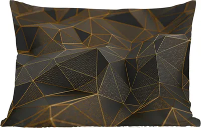 Produktbild von MuchoWow® Outdoor Kissen - Abstrakt - Gold - 3D - Luxus - Kunst - 60x40 cm - Wetterfest - Lounge Kissen - Zierkissen - Kissen für Innenräume