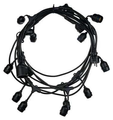Immagine prodotto di CENTURY Ghirlanda da esterno nera WIRE FIESTA 220-240 V 15xE27 IP44 9,27 m