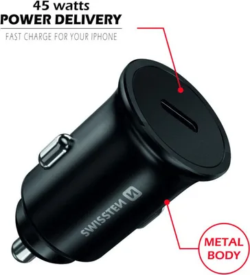Produktbild von USB-C-Adapter 1x (Power Delivery 45W, schwarz)