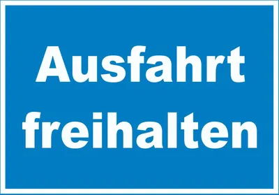 Produktbild von Ausfahrt freihalten Schild weiß-blau A1 (594x841mm)