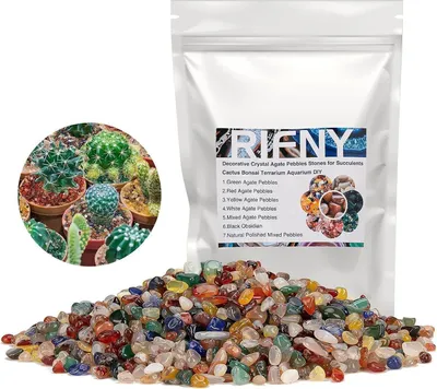 Produktbild von Aquarium Kieselsteine Natur Kristall Achat Deko Steine, 680g Gemischt