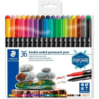Produktbild von Staedtler - Filzstift Design Journey permanente Doppelspitze 36 Farben | 6 Stück