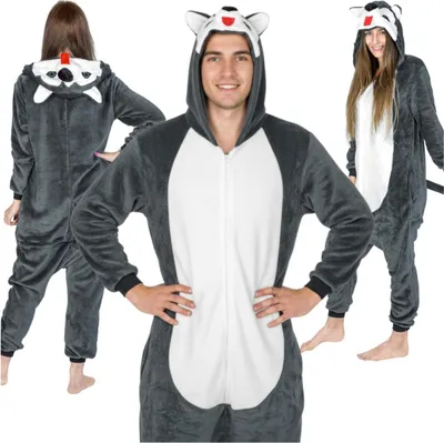 Zdjęcie produktu dla Ciepła piżama męska kigurumi husky onesie kombinezon przebranie dorosłych M