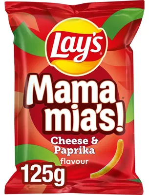 Obrázok produktu pre Lay's Mama Mia's Paprika & Cheese Chips, 125 g – pikantné občerstvenie na párty