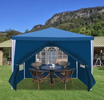 Obrázok produktu pre Pavilón Jayseuw, 3x3 m, modrý, so bočnými stenami, párty stan, ochrana proti UV žiareniu, vhodný na vonkajšie použitie, do záhrady, na kempovanie