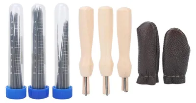 Produktbild von Filznadel-Set, Wollfilzzubehör mit Stochernadeln, Aufbewahrungsbox, Holzstempel, Fingerlinge
