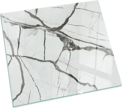 Produktbild von Marmor mit Aderung – Glasbodenplatte für – Kaminofen – Kaminplatte Glas – Schutzglas – Funkenschutzplatte –Glasbodenplatte Feuerfeste – Hitzeschutzplatte – Bodenschutz aus Glas – 50x50 cm