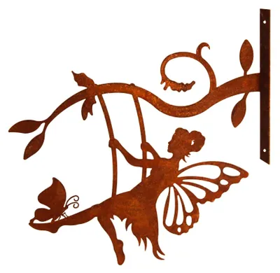 Image de Omgoods - Décoration de jardin en métal, avec effet patiné et motif papillon