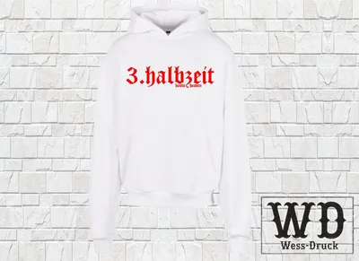 Produktbild von Wessdruck 3. Halbzeit Hoodie Weiß Rot S