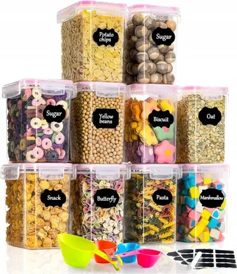 Zdjęcie produktu dla Pojemniki do przechowywania żywności plastikowe 10 sztuk