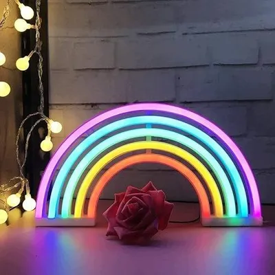 Zdjęcie produktu dla Lampka neonowa tęczowa LED dekoracyjna do sypialni na prezent urodzinowy