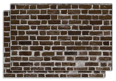 Produktbild von Wallario Frühstücksbrettchen 2er Set aus Glas, je 20 x 30 cm, mit rutschfesten Füßen, Motiv Ziegelsteinwand in braun - Backsteine
