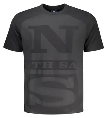 Produktbild von Schwarzes Herren-Kurzarmshirt mit Rundhals & Logo-Print