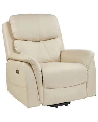 Produktbild von BELIANI Sessel Hellbeige Stoff Elektrisch Verstellbar mit Armlehnen Fußablage Relaxfunktion USB-Port Massagefunktion Heizfunktion Modern Relaxsessel