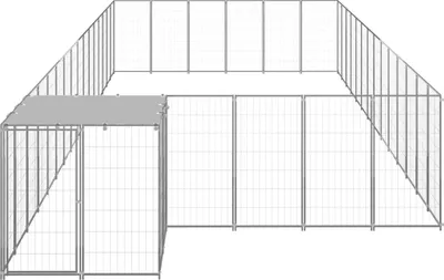 Produktbild von vidaXL Hundezwinger Silbern 26,62 m² Stahl