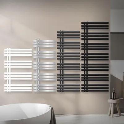Image de Radiateur sèche-serviettes - Radiateur design salle de bain - 500 x 1200 mm - 404 W - Anthracite - Montage mural inclus