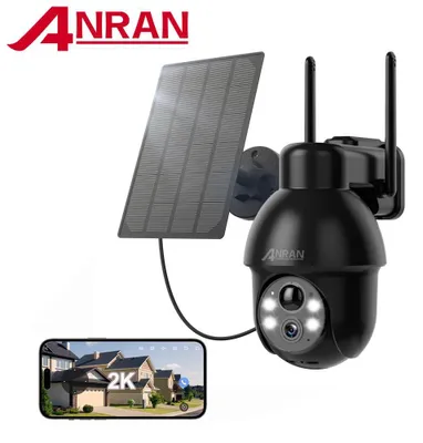 Image de Caméra de surveillance d'extérieur - Caméra Wi-Fi - 3 MP - Objectif 3,6 mm - Angle de vue de 75° - Mémoire de 128 Go - Alarme locale - Noir
