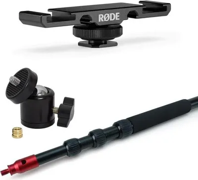 Image de keepdrum perche mk3500 Boompole 3,5m avec sac et adaptateur de sabot de flash double