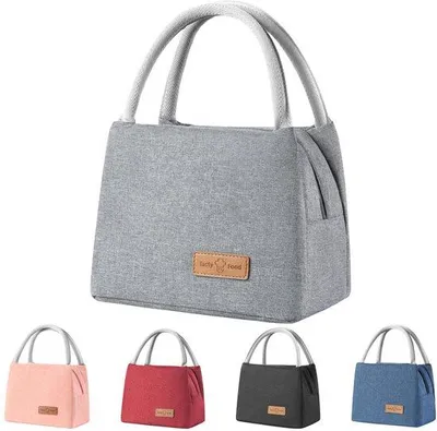 Image de Boîte à lunch étanche, sac isotherme, gris, pour le travail ou l'école