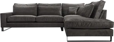Produktbild von BETTSO Ecksofa Sofa mit Rückenfunktion in L Form Polsterecke Eckgarnitur COLLIN Dunkelgrau Rechts