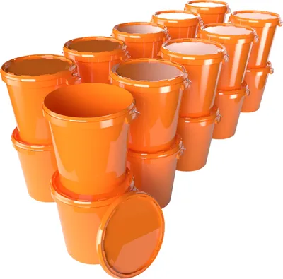 Produktbild von Eimer mit Deckel 30 L | Vorratseimer | Lebensmittelecht Orange | Hobbock | 20 Stück
