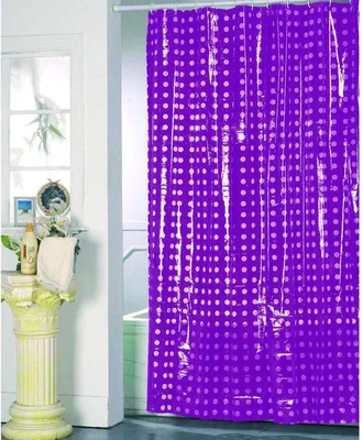Obrázok produktu pre Uniqoos® sprchová záclona, 180 x 200 cm – vodeodolná a antibakteriálna, PVC, umývateľná, vrátane 12 krúžkov, fialový dizajn, vhodná do sprchy aj vane