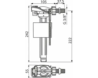 Produktbild von Universal-Füllventil für Spülkasten 3/8";Universal-Füllventil für Spülkasten 3/8""