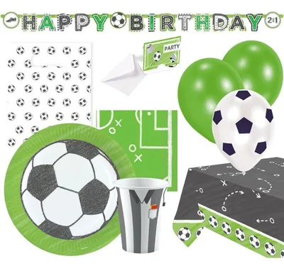 Produktbild von Amscan Partyset Fußball 60-teilig mit Einladungskarten und Tischdecke