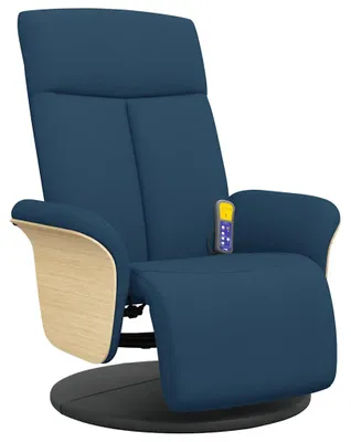 Obrázok produktu pre vidaXL Masážne kreslo s podnožkou modrá látka